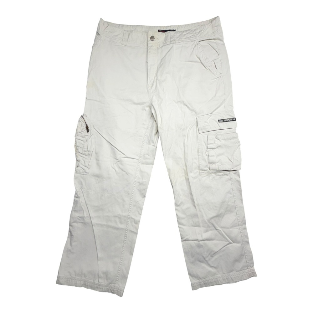 Bugle Boy Mens Stonewall White Cotton Cargo Utility Pants 38x30 489353-80
